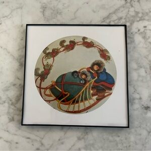 Lily lavallee framed art mushing dogs huskies dog sled